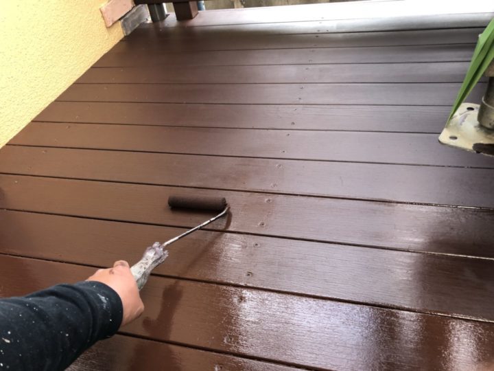 ウッドデッキ塗装2回目