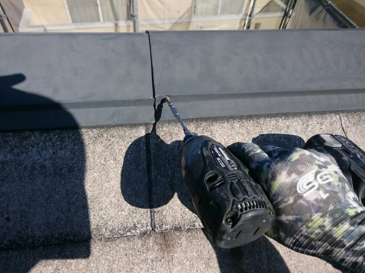 棟板金を復旧