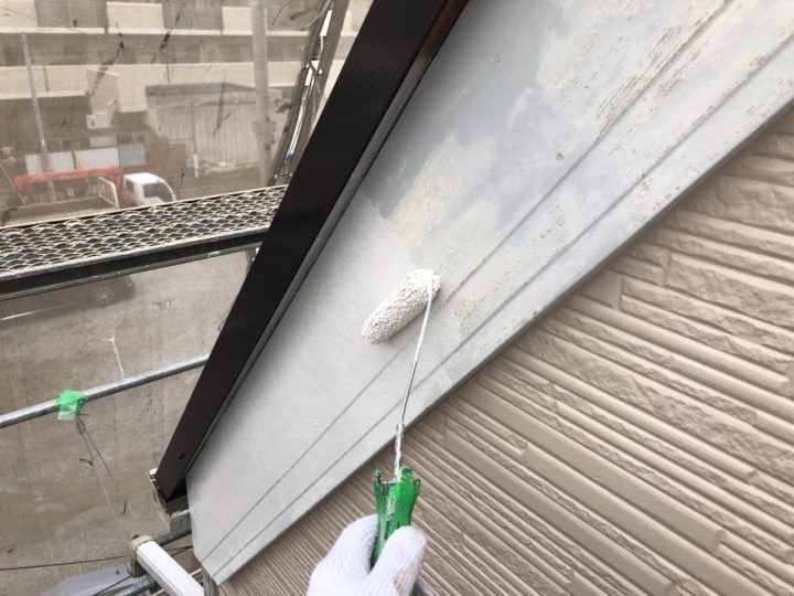 破風板下塗り