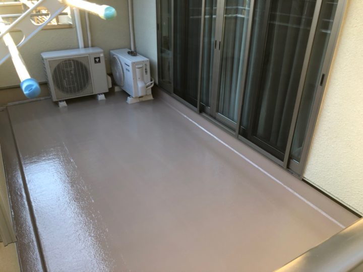 防水トップコ－ト完了全景