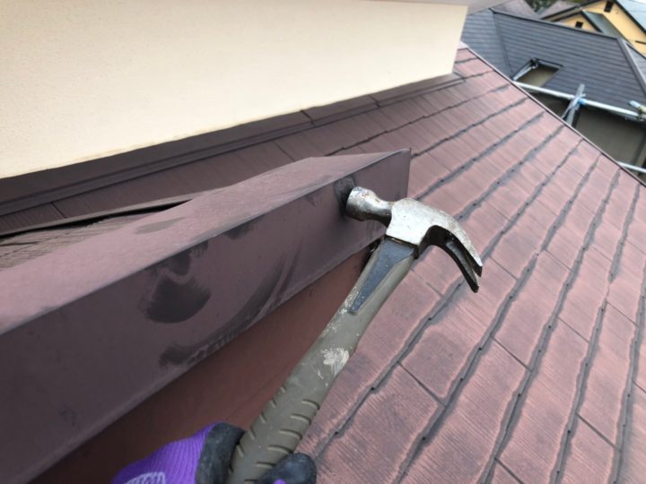 屋根板金部分釘打ち補修
