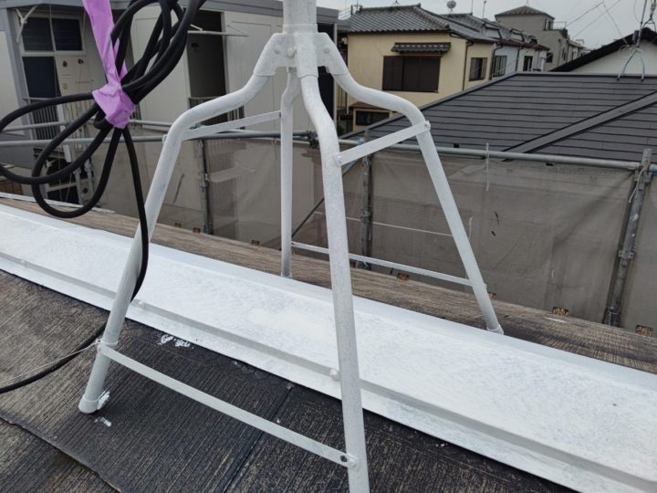 棟板金錆止め塗布