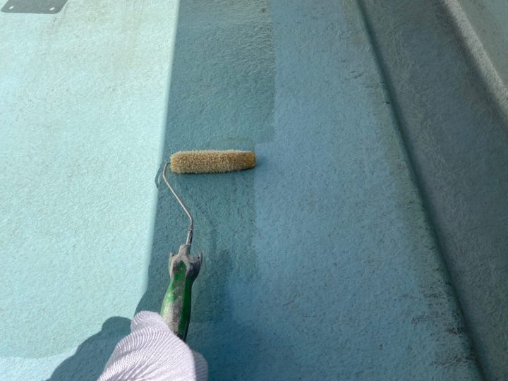ベランダ床下塗り