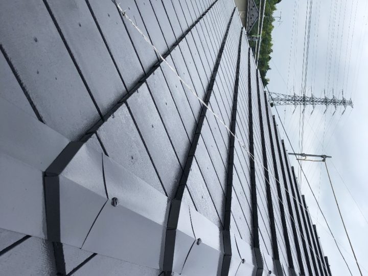 セメント瓦屋根完了全景