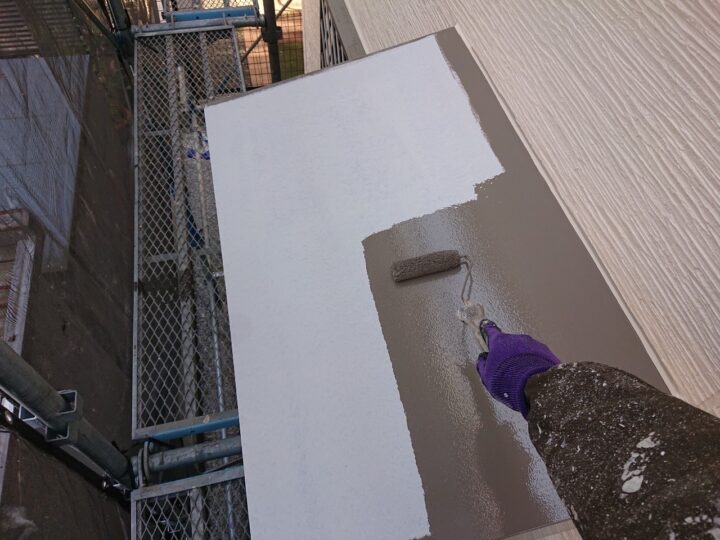 霧除け中塗り工事