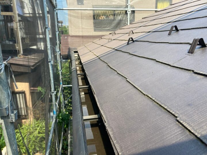 雨樋内部高圧洗浄完了全景