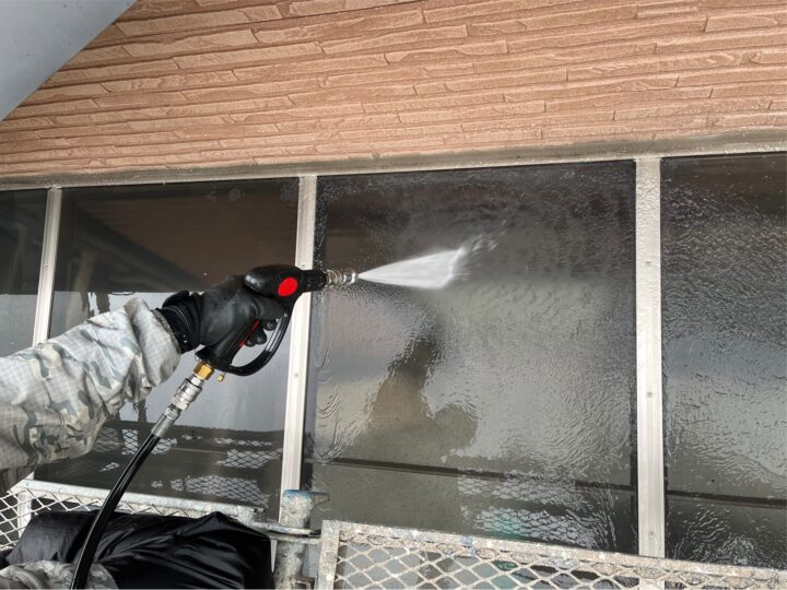 ベランダテラス高圧洗浄工事
