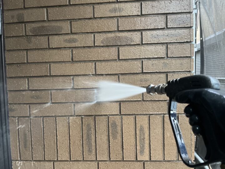 玄関タイル高圧洗浄工事