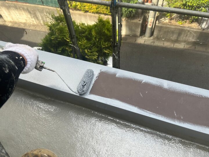 笠木下塗り工事