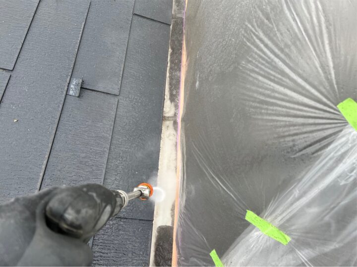 雨樋内部高圧洗浄工事