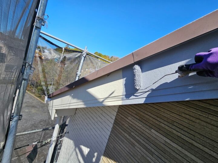 破風板下塗り工事