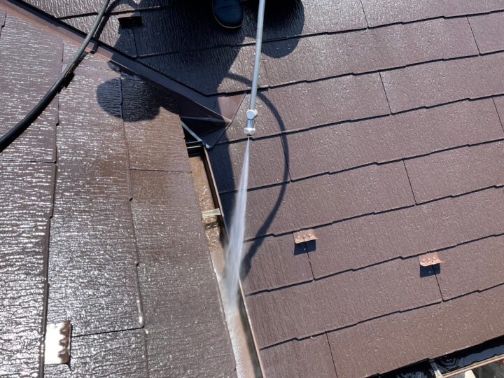 雨樋内部高圧洗浄工事
