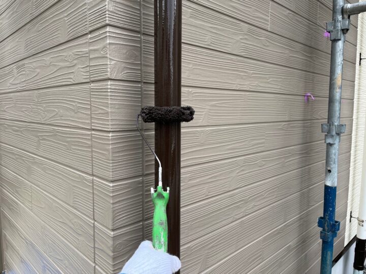 雨樋塗装２回目