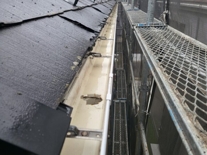 雨樋内部高圧洗浄工事完了全景