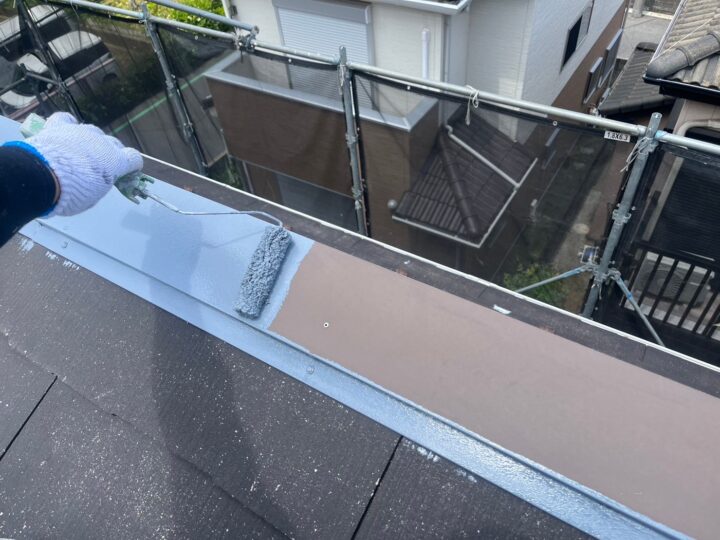 棟板金下塗り工事