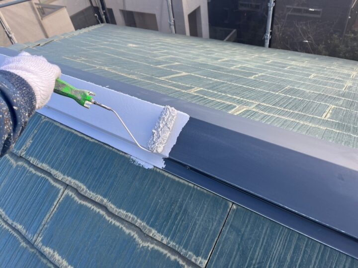 棟板金下塗り工事