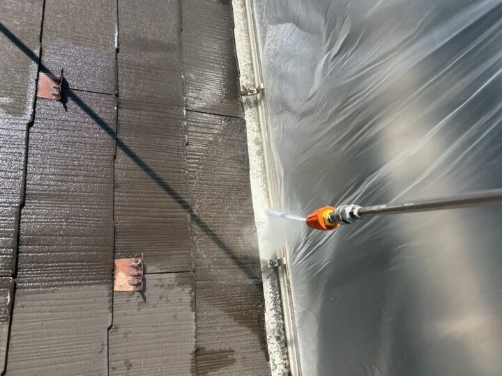 雨樋内部高圧洗浄工事