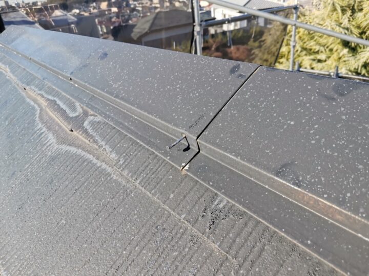 屋根板金釘打ち補修施工前