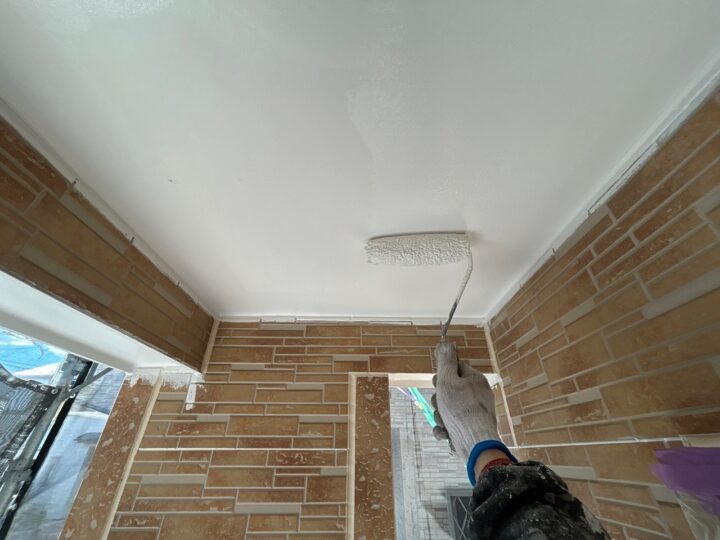 軒天塗装２回目