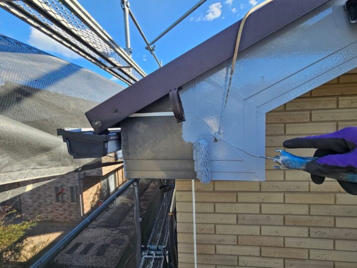 破風板下塗り工事