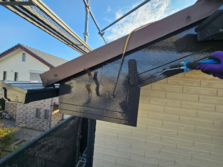 破風板上塗り工事