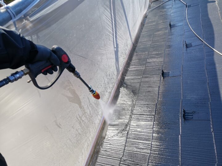 雨樋内部高圧洗浄工事