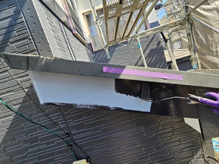 破風板中塗り工事