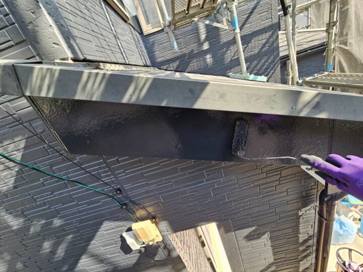 破風板上塗り工事