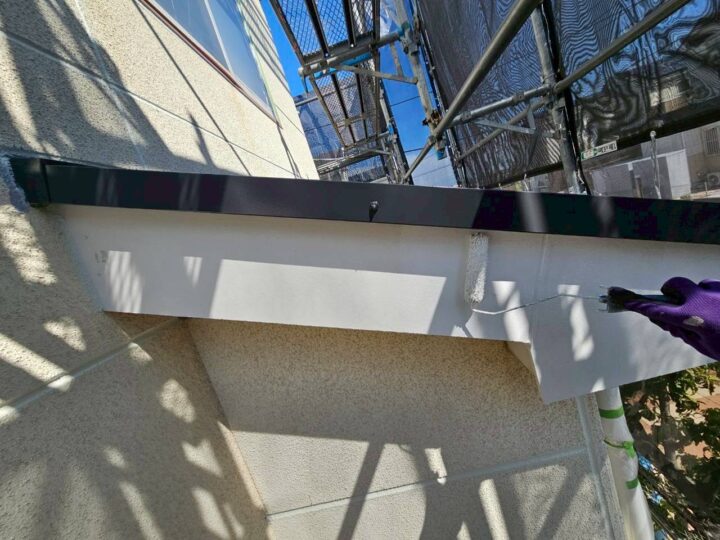 破風板下塗り工事