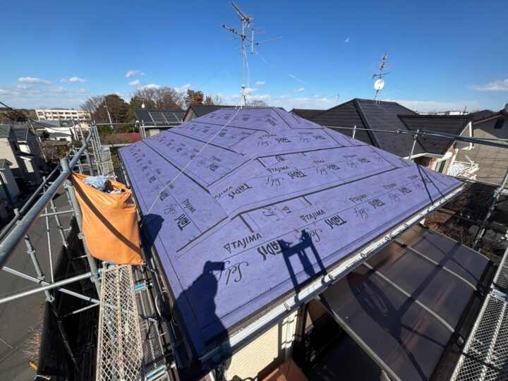 アスファルトルーフィング貼り付け工事