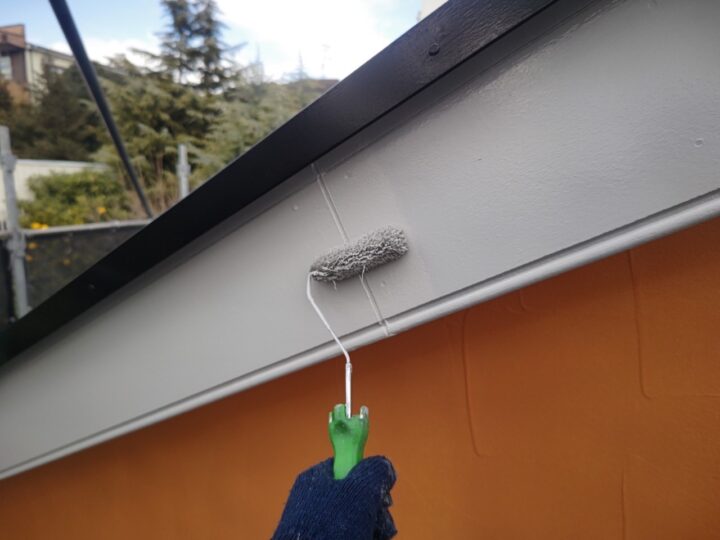 破風板上塗り工事