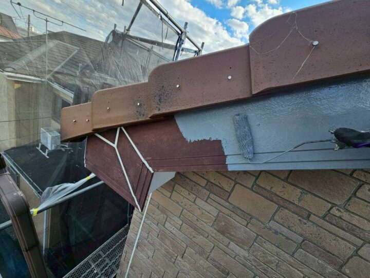 破風板下塗り工事