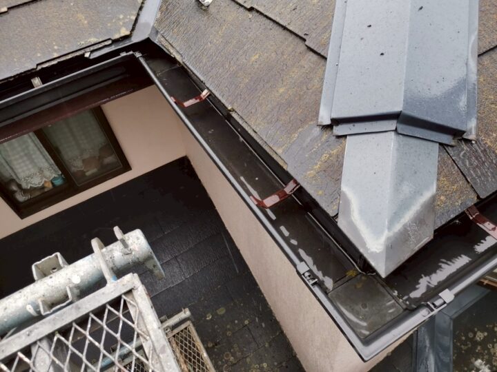 雨樋内部高圧洗浄完了全景