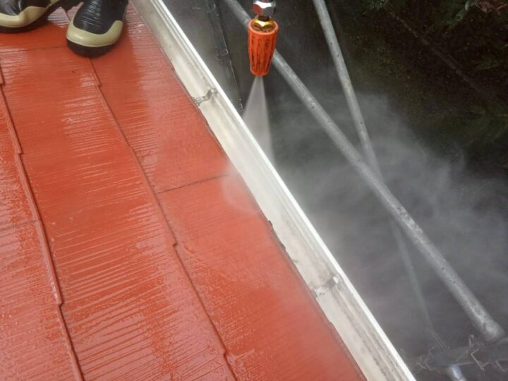 雨樋内部高圧洗浄工事