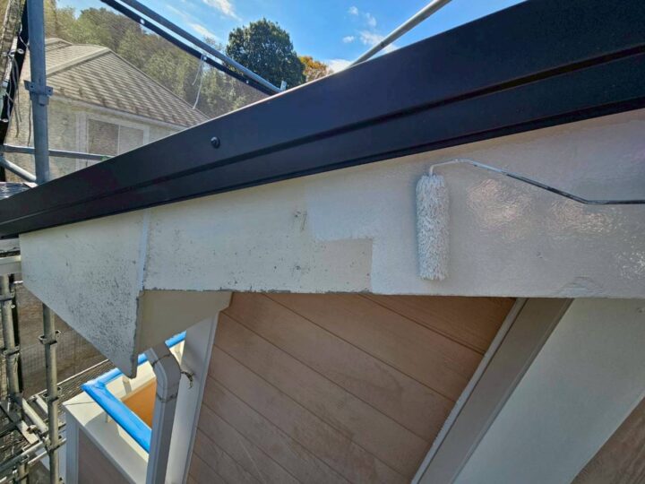 破風板下塗り工事