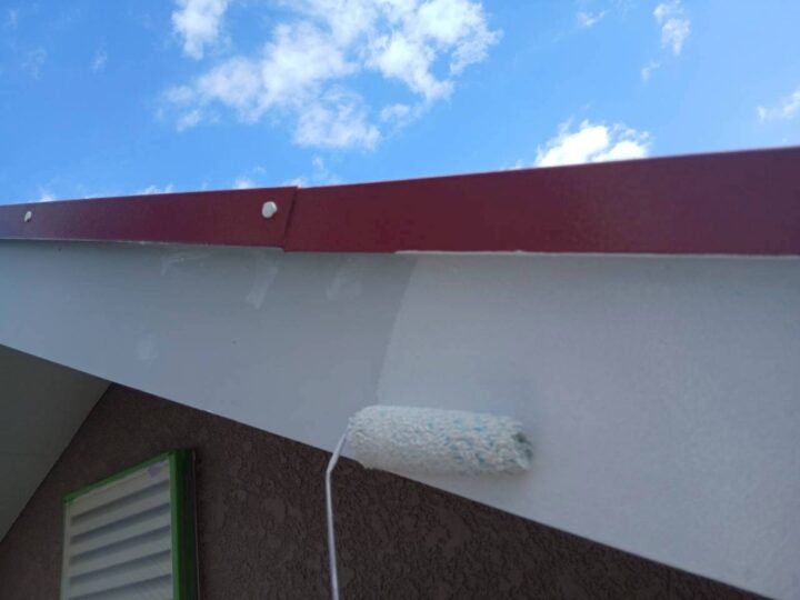 破風板下塗り工事