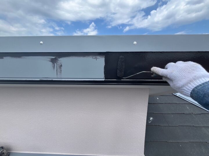 破風板中塗り工事