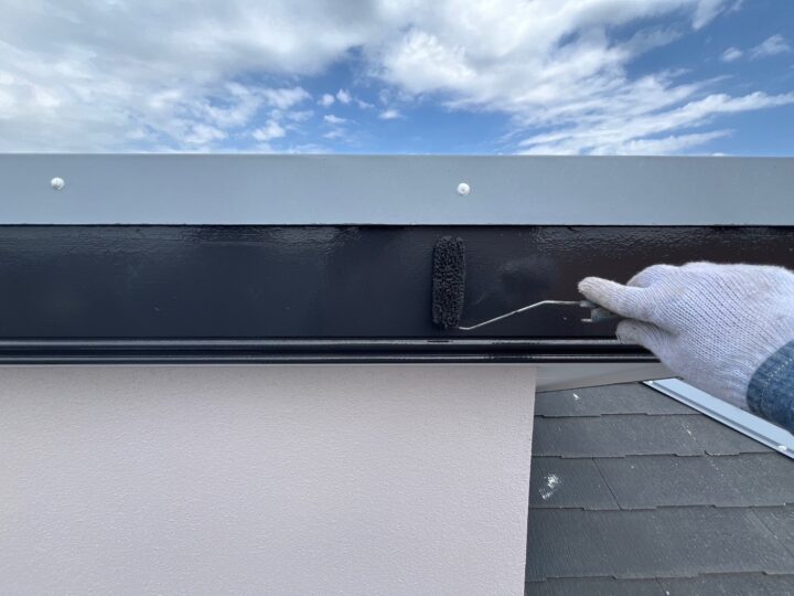 破風板上塗り工事