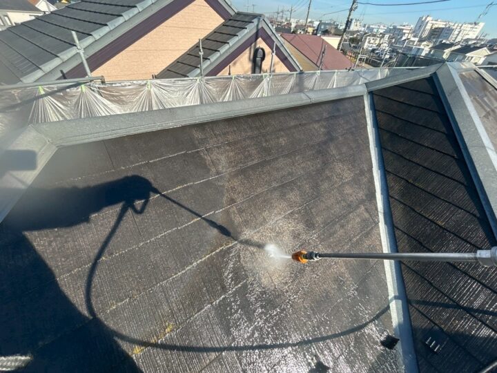 屋根高圧洗浄工事