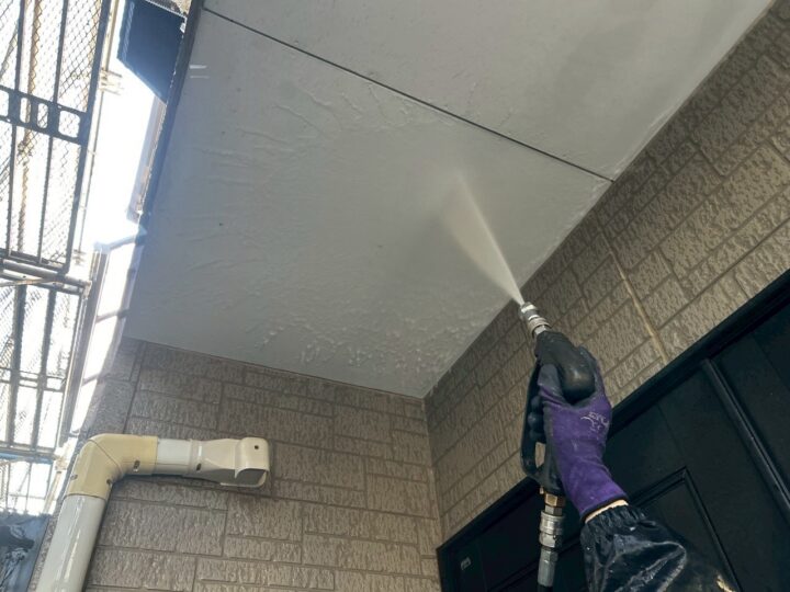 軒天高圧洗浄工事