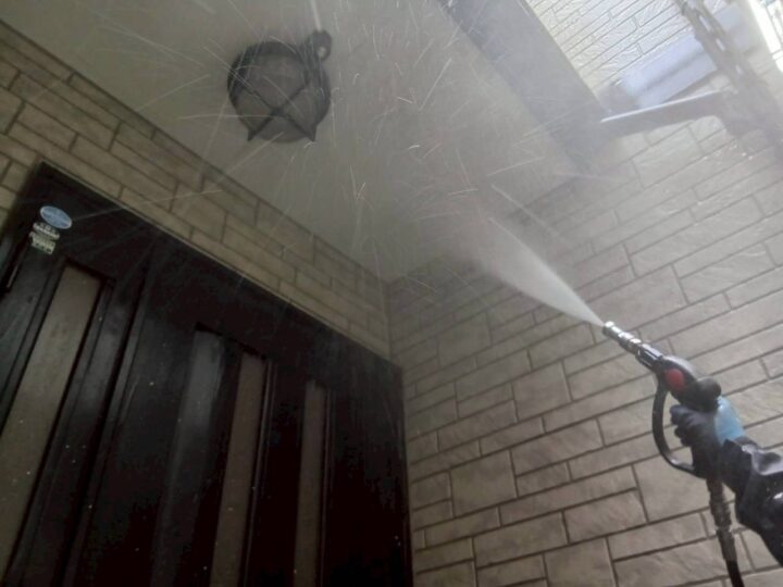 軒天高圧洗浄工事