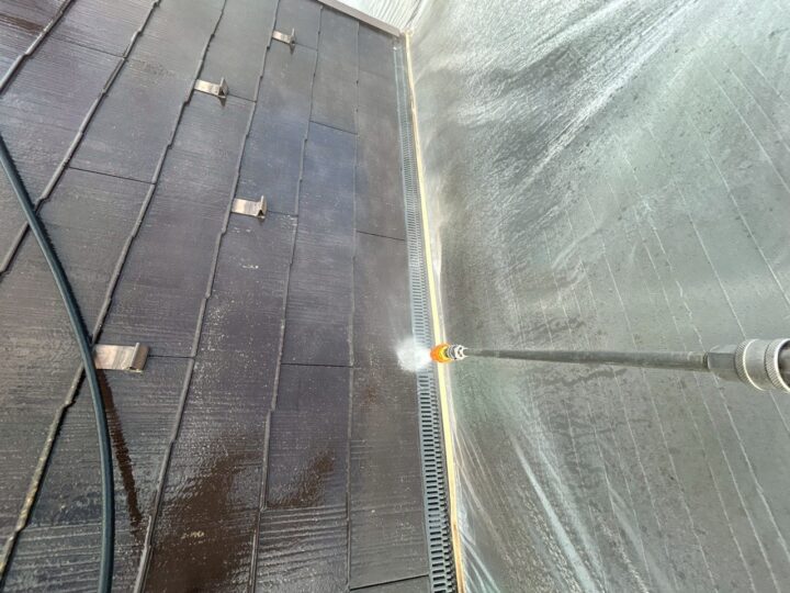 雨樋内部高圧洗浄工事