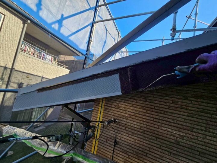 破風板中塗り工事