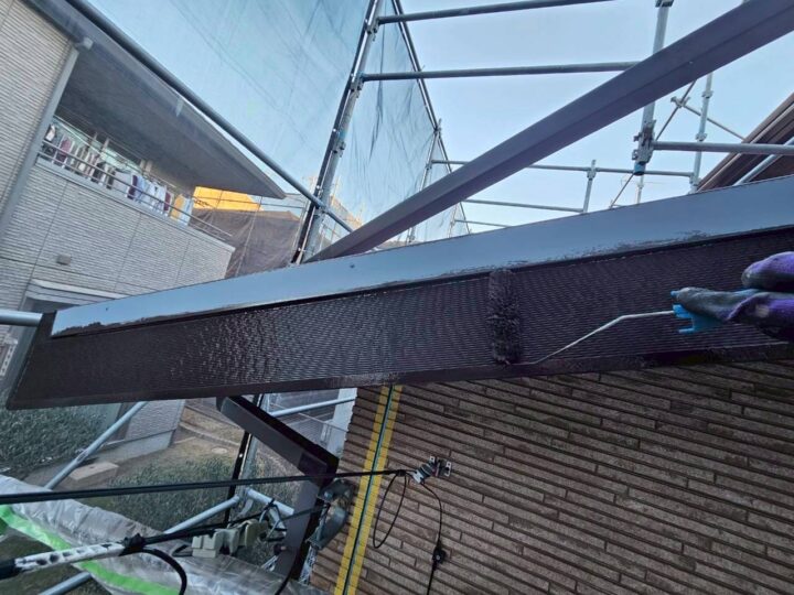 破風板上塗り工事