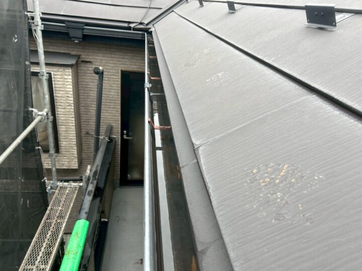 雨樋内部高圧洗浄完了全景