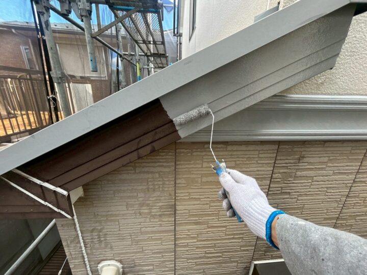 破風板下塗り工事