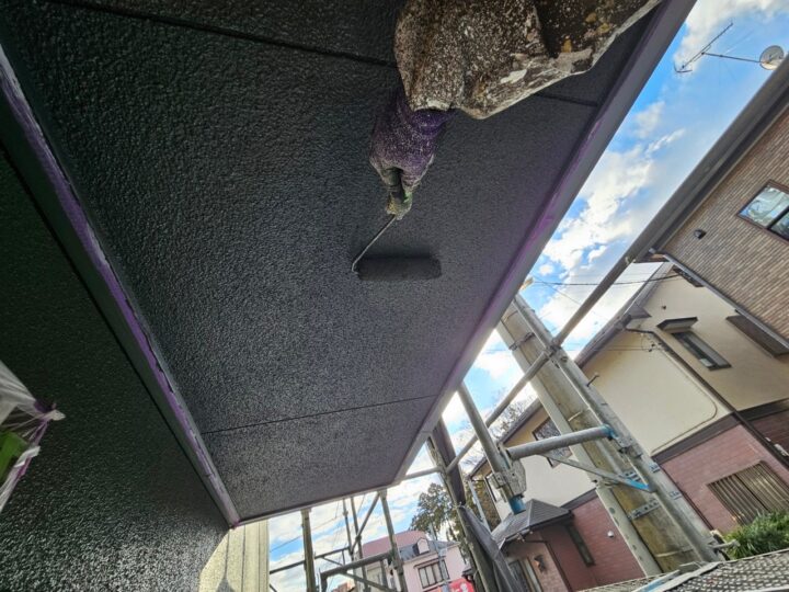 軒天中塗り工事