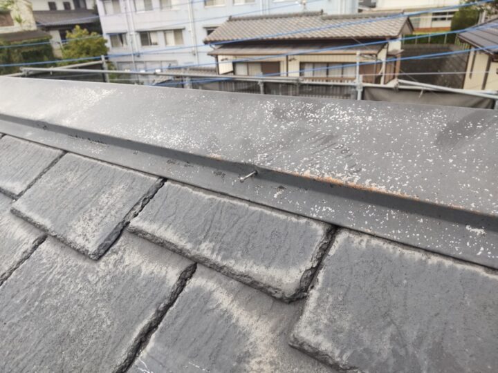 屋根板金釘打ち補修施工完了