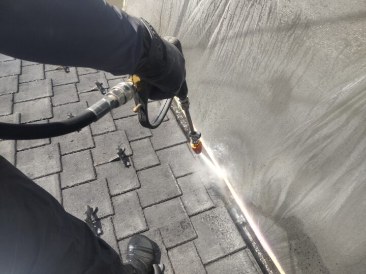 雨樋内部高圧洗浄工事