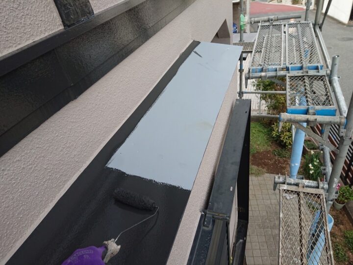 霧除け中塗り工事